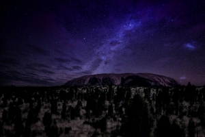 澳大利亚 艾尔斯岩 无月亮的夜晚 星空 4K风景壁纸
