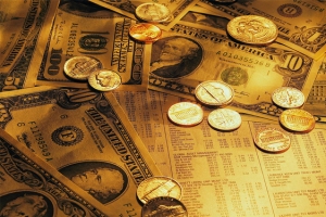 金币金钱金融背景