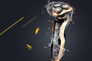 水洗剃须刀促销黑色质感banner