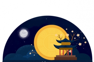 扁平风中秋月亮