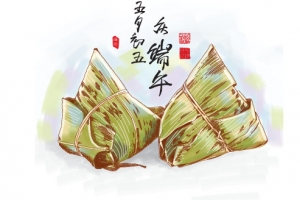 卡通手绘端午粽子