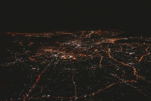 夜城 灯光 鸟瞰图 夜 4k壁纸 3840x2160