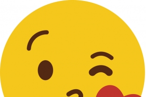 黄色可爱圆脸矢量亲你表情