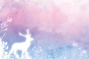 圣诞节麋鹿文艺梦幻紫色banner