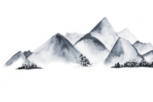 手绘水墨中国风山脉