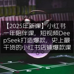 2025新课发布，小红书全年陪伴课，短视频+DeepSeek解锁爆款秘籍，打造店铺最实战干货课程