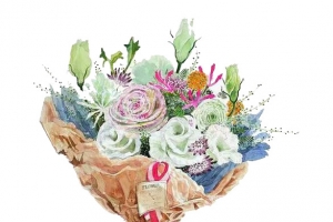 水彩花束