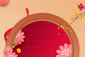 腊八节背景腊八粥剪纸花朵中国风背景