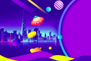 大气城市电商促销几何蓝色banner