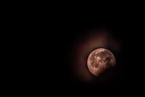月亮 满月 日食 红月 天空 夜间 4k壁纸 3840x2160