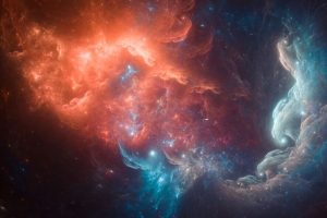 3840x2160 星云 辉光 恒星 太空 红色 蓝色壁纸 背景