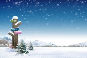 雪景梦幻浪漫蓝色banner背景