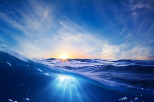 蓝色梦幻海水天空
