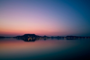 夜晚来临的海景