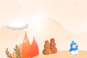 立冬雪人卡通简约橙色banner