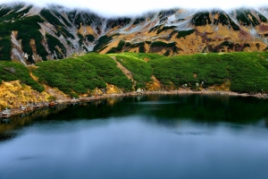 日本富士山 湖水 风景4K壁纸