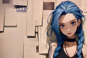 报纸墙 金克丝 3440x1440带鱼屏壁纸