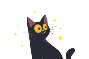 矢量手绘卡通猫咪