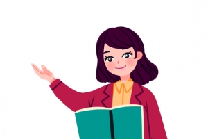 教师节教书中的老师女老师教书