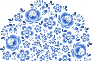 中国风蓝色青花瓷花纹