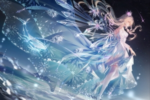 唯美梦幻少女 水晶 星空 4k动漫壁纸