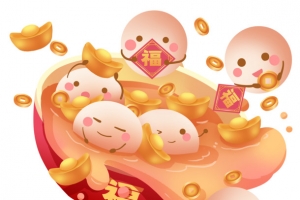 元宵节春节汤圆元素