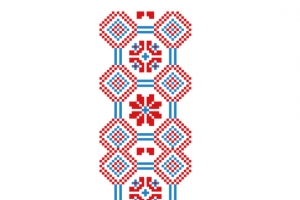 蓝红回行矢量苗族花纹