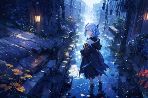 3840x2160 女孩 雨衣 踪迹 动漫壁纸 背景