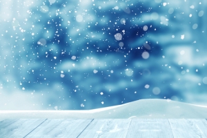 下雪天冰雪节大雪唯美蓝色海报背景