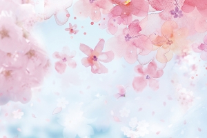 樱花背景女装促销海报
