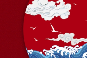春节中国风红色淘宝海报背景