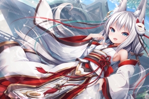 女孩动物耳朵日本服装风信子4k动漫壁纸
