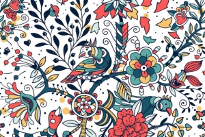 手绘玫瑰花纹