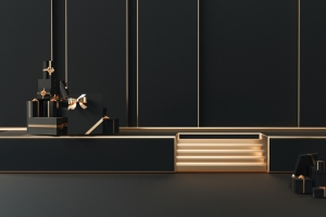 C4D，黑金，舞台，高端