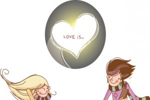 可爱情侣矢量素材