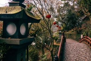 大桥 灯笼 中国 树木 自然 4k壁纸 3840x2160