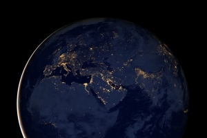 黑暗地球星空夜景图