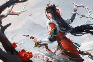 英雄联盟踏雪寻梅卡特琳娜 4K高质量游戏壁纸 3840x2160