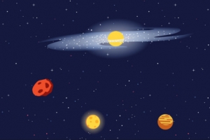 星空卡通 背景 宇航员   月亮 可爱