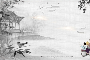 中国风邻里文化海报背景素材