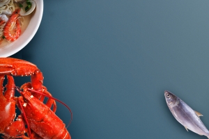 海鲜促销蓝色简约banner