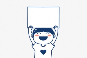新媒体举着牌子的人物边框