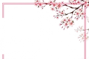 樱花节浪漫粉红樱花边框