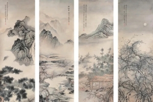 古风书画屏风