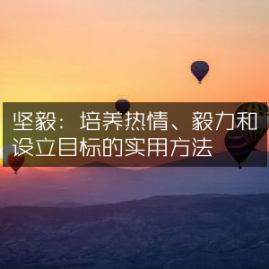 坚毅，掌握培养热情、毅力及设定目标的技巧，提升个人能力的必读书籍