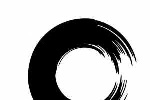 传统古风毛笔圆圈墨迹笔触PNG透明高清装饰素材免费下载