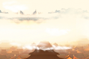 云层高端中国风泛黄海报banner背景