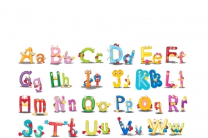 矢量动物卡通字母