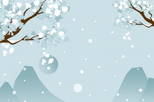 冬季亲子打雪仗手绘蓝色banner
