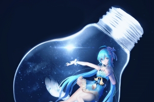 初音 灯炮 唯美动漫壁纸